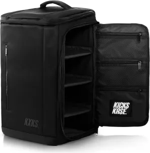 (Kicks Kase Premium Sneaker & Travel Backpack - Travel Sneaker Bag for Shoes, Perfect Gym Sports Bag, Luggage (Triple Black)