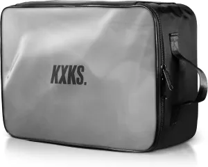 Kicks Kase Sneaker Travel Case, 9L Travel Bag Shoe Compartment For Men Women Fit Up To US Male Size 13 (Clear Top/Black)
