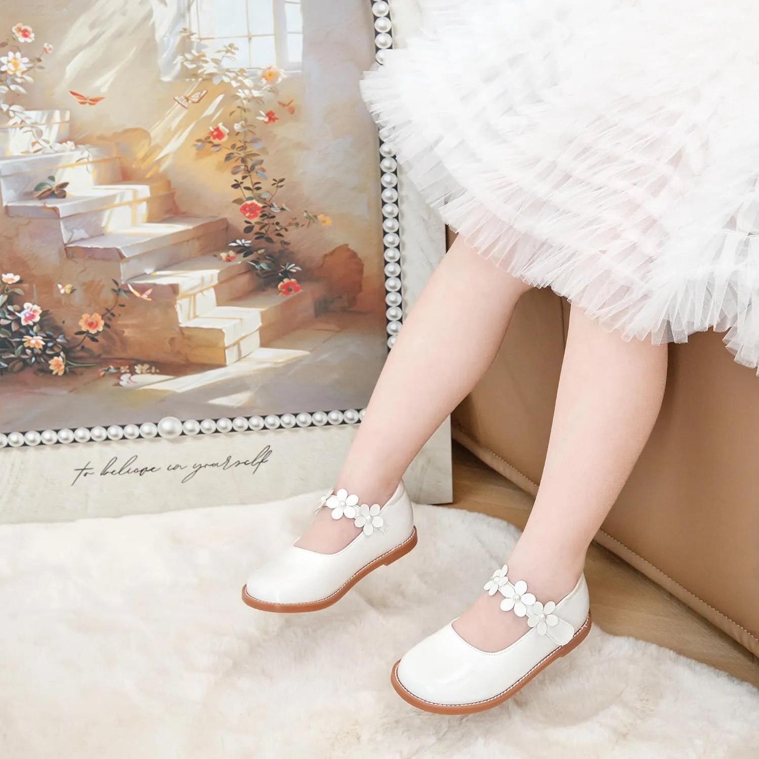 Kiderence Girls Flat Dress Shoes School Oxfords Marry Jane (Toddler/Little Kids)