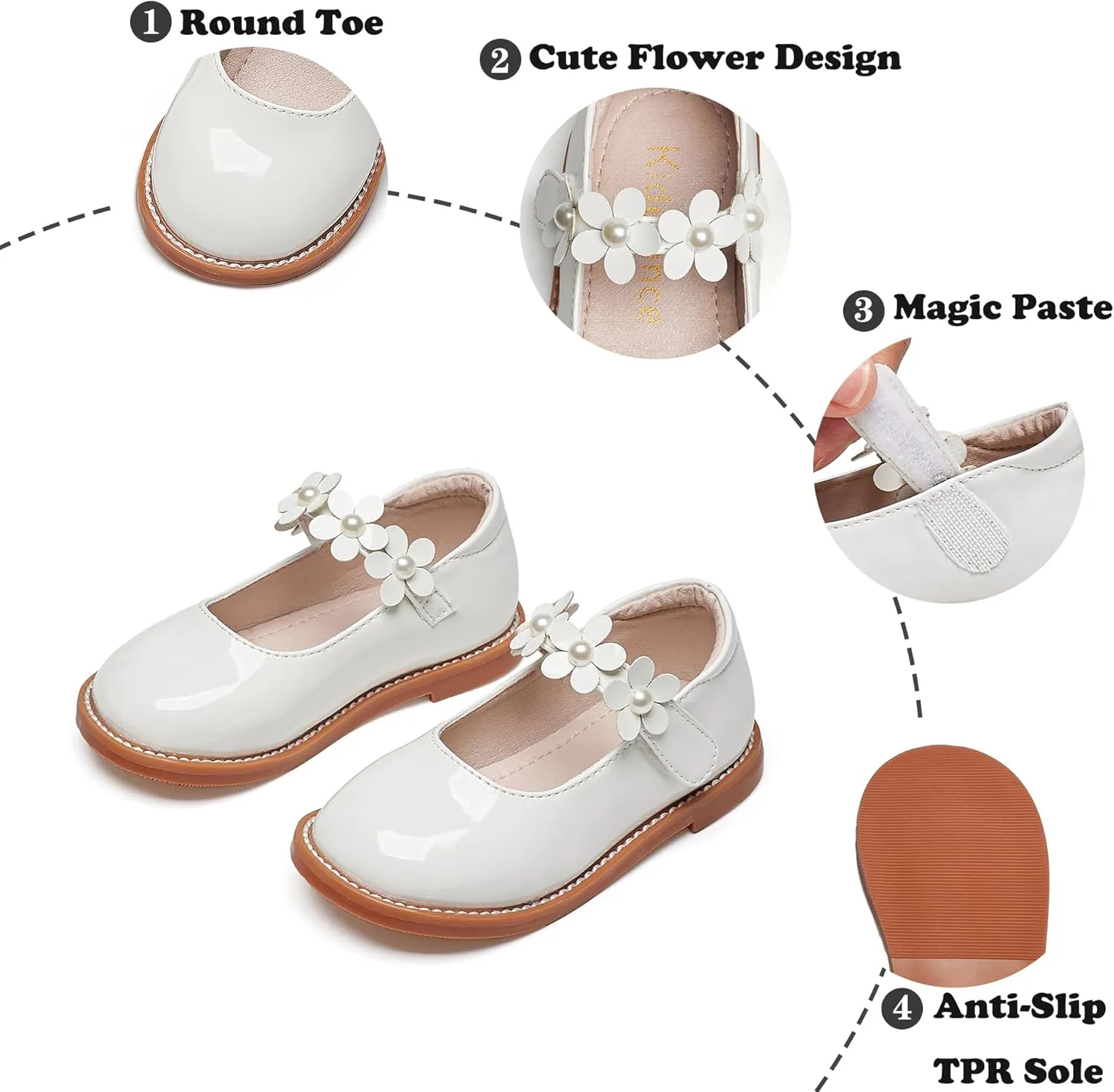 Kiderence Girls Flat Dress Shoes School Oxfords Marry Jane (Toddler/Little Kids)