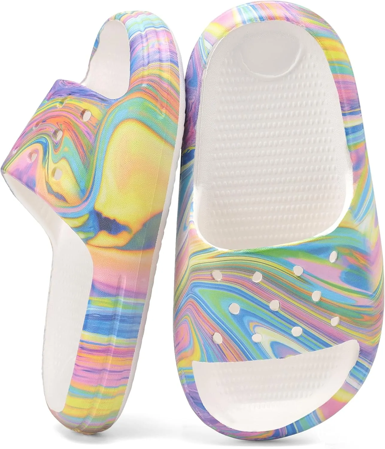Kids Cloud Slides Boys Girls Non Slip Slip On Shower Sandals, Comfort Slippers for Summer, Pool, Beach, and Water Activities