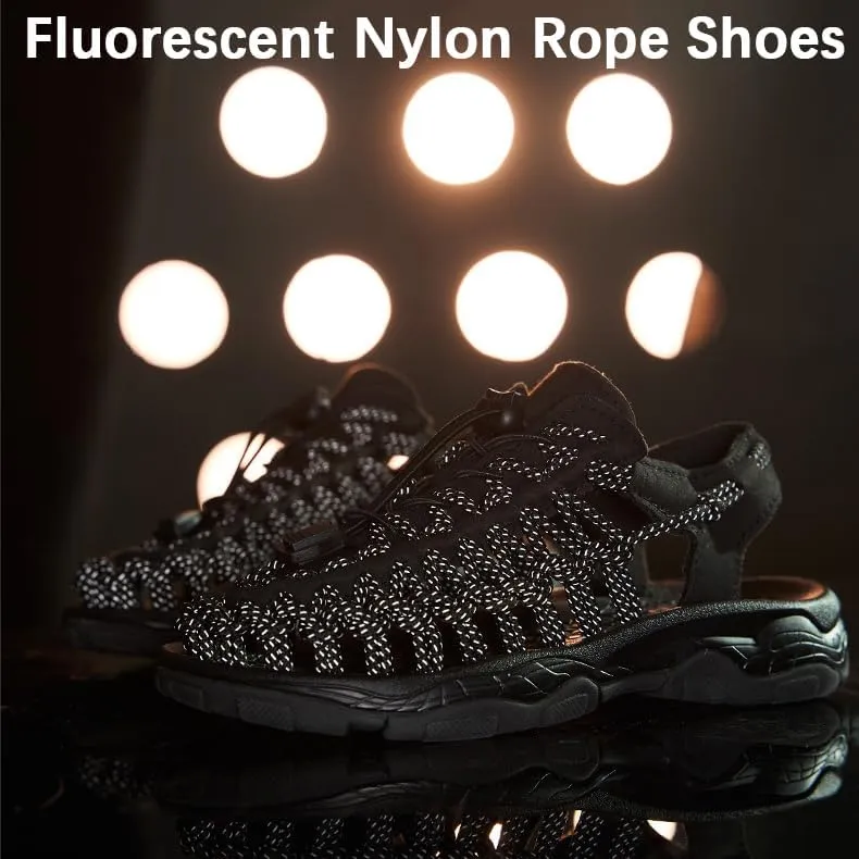 Kid's Rope Sandals for Boy's & Girl's Summer Closed Toe Sandals Outdoor Beach Sports Sandal Water Lightweight Woven Shoes
