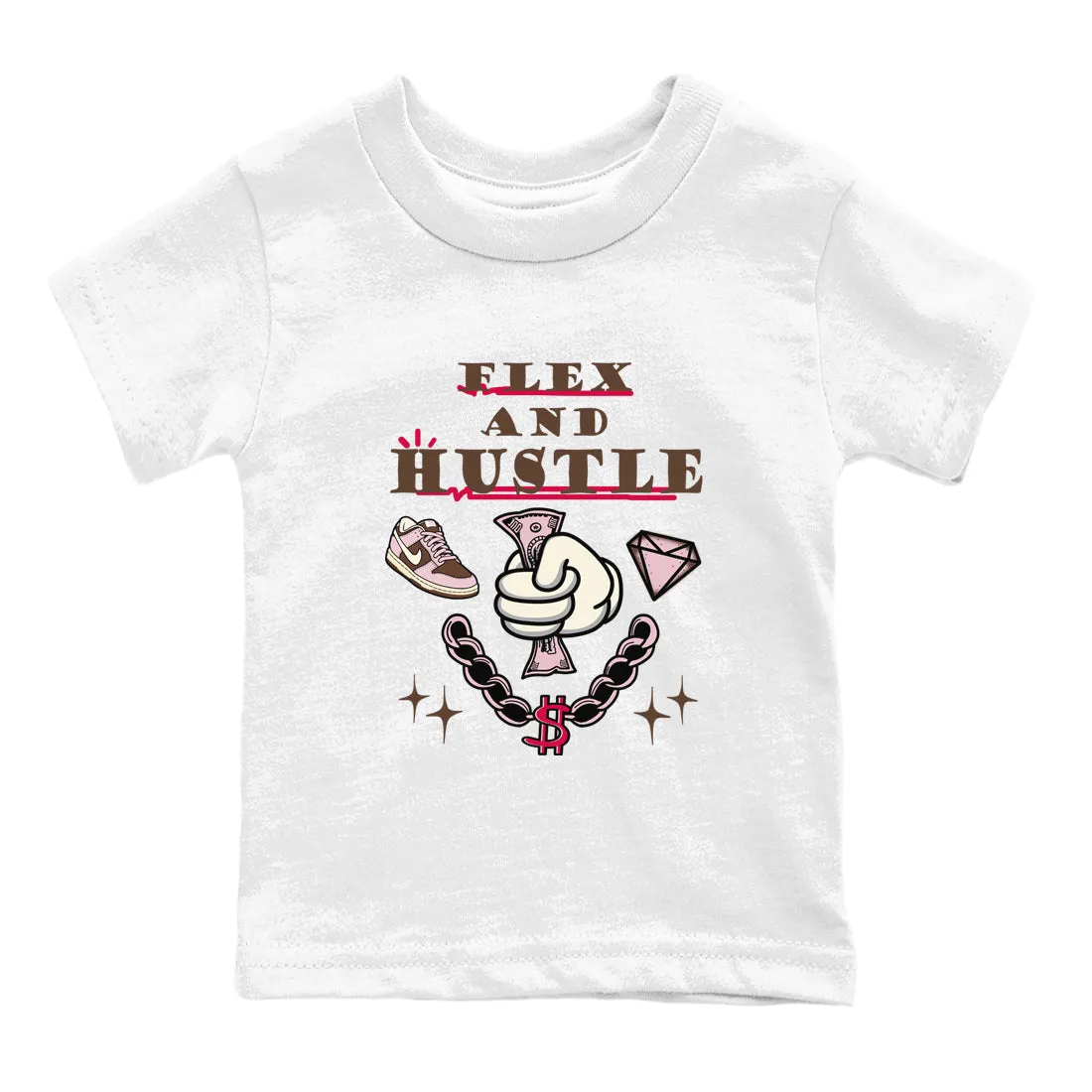 Kids SNRT Hustle Dunk And Cacao - And Pink Foam Functional Client-focused service Tees Flex Wow Sneaker