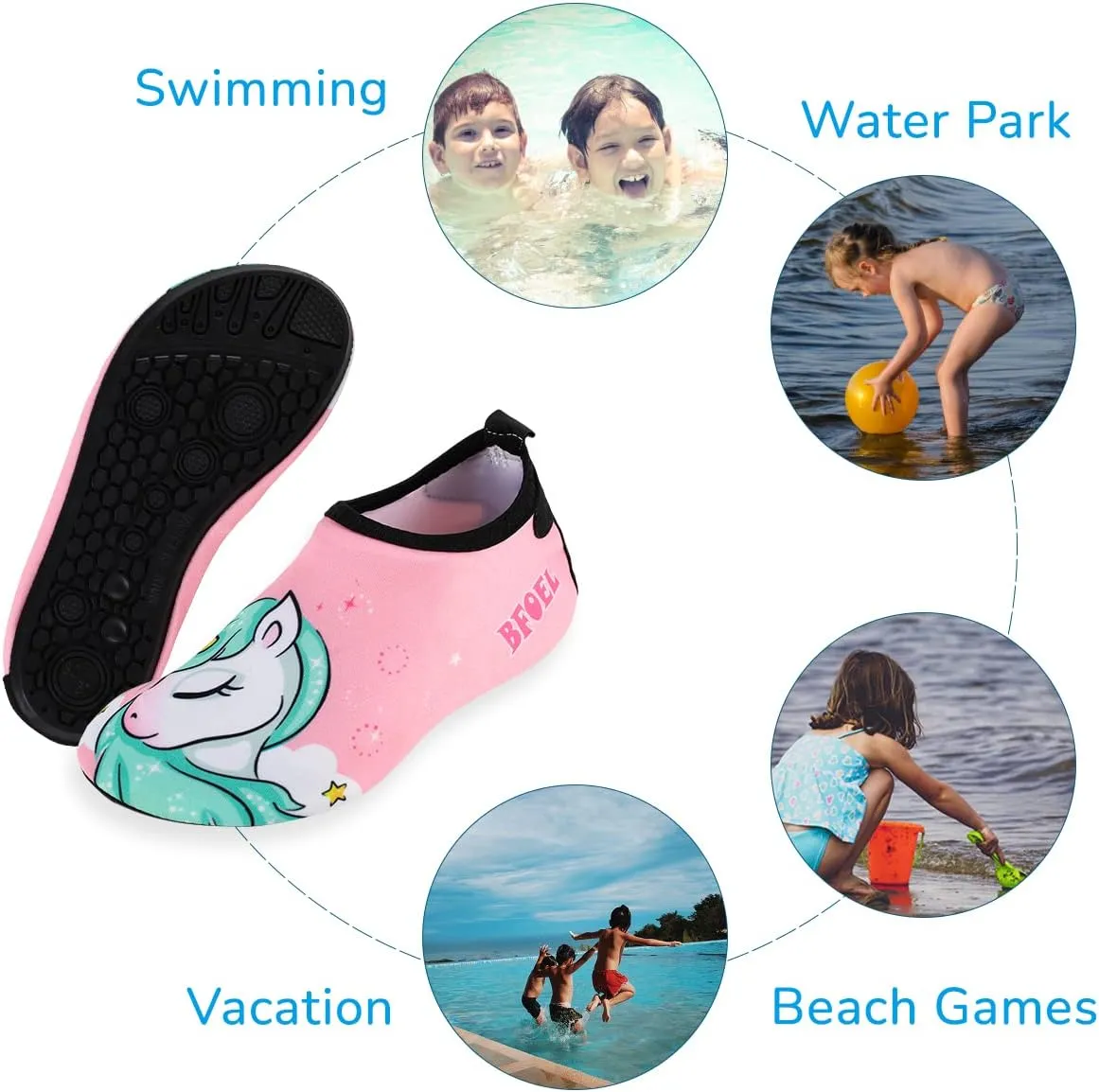 Kids Water Shoes for Toddler Boys Girls Big Kids Water Shoes Swim Socks Quick Dry Non-Slip Water Beach Aqua Sports Shoes
