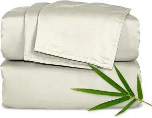 King Sheets by Pure Bamboo, Genuine 100% Organic Viscose Derived from Bamboo Bed Sheet Set, Luxuriously Soft & Cooling, Double Stitching, Lifetime Quality Promise (King, Birch)
