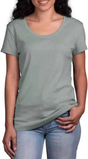 KIRKLAND Signature Women's Scoop Neck Short Sleeve Pima Cotton Tee