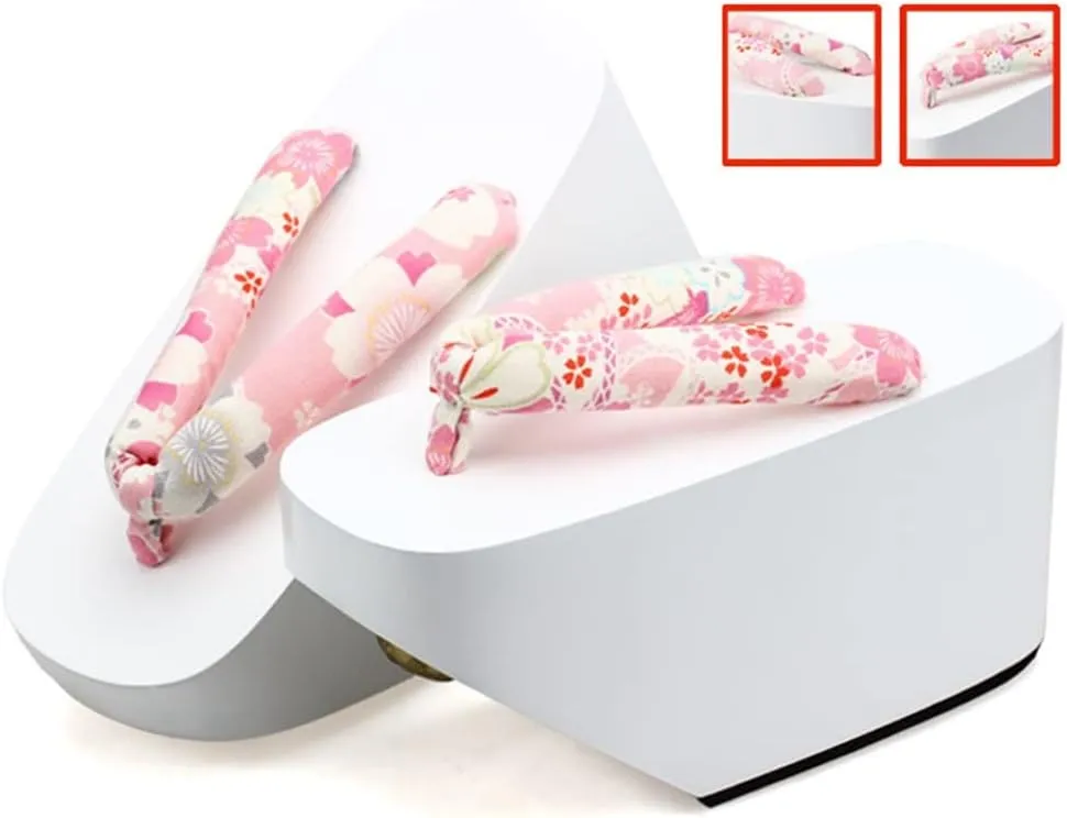 KITCISSL Women's Slippers High-Heeled Shoes Japanese Wooden Clogs for Men Women, Womens Slippers Flip Flop High Platform Sandals Traditional Clogs Geta Matching Halloween Costumes(Pink,EUR 38-40)