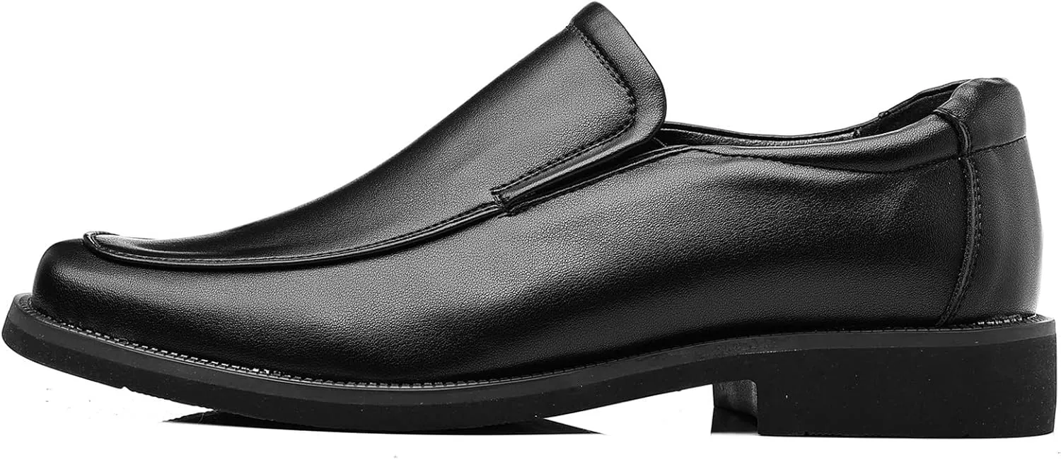 kkdom Men's Classic Leather Lined Formal Oxfords Slip on Dress Shoes