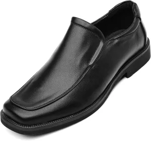 kkdom Men's Classic Leather Lined Formal Oxfords Slip on Dress Shoes