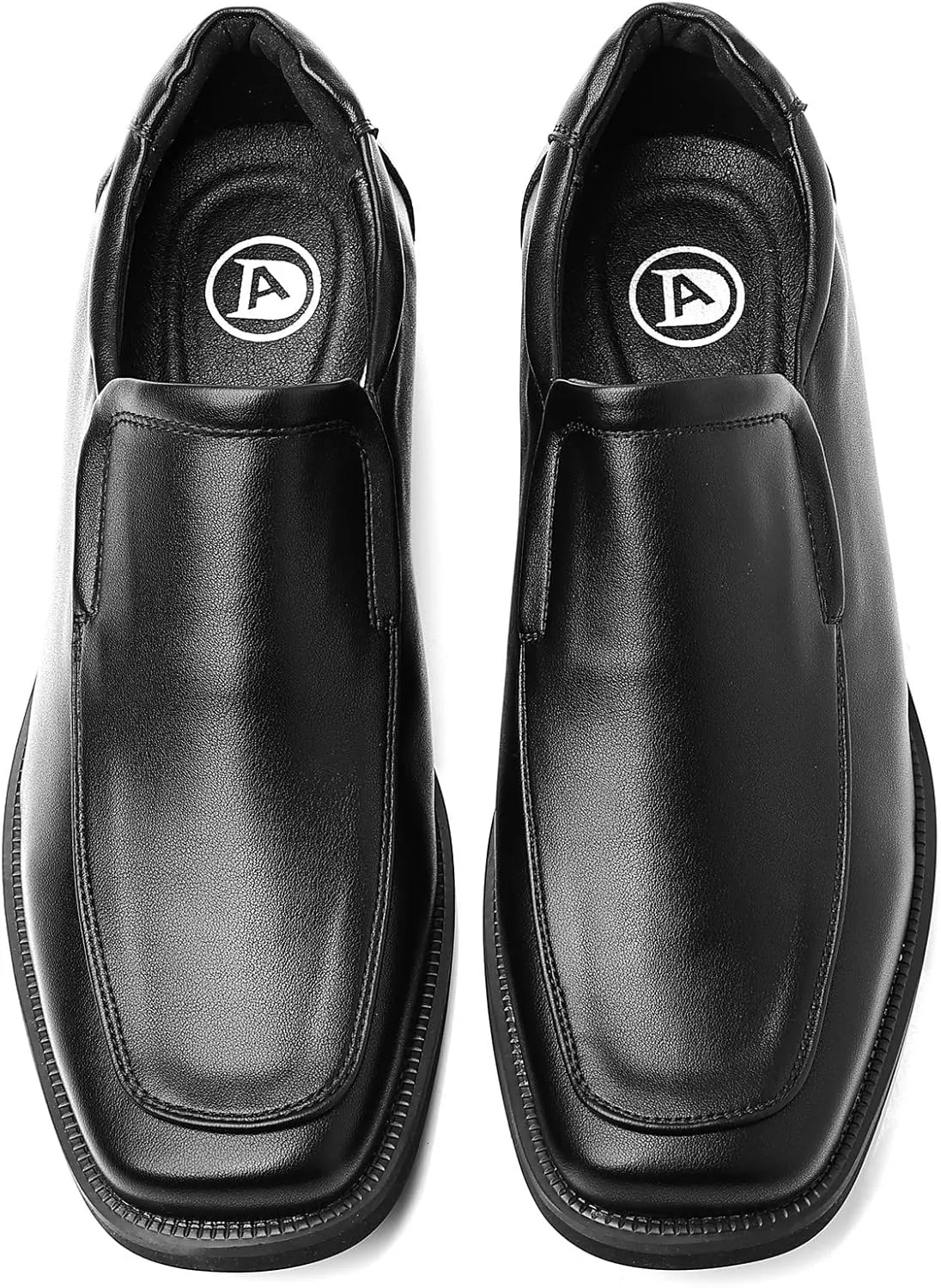 kkdom Men's Classic Leather Lined Formal Oxfords Slip on Dress Shoes