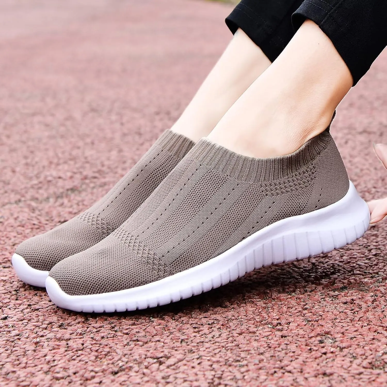 konhill Women's Slip On Sneakers Non Slip Walking Shoes Breathable Mesh Work Casual Lightweight Tennis Workout Shoes