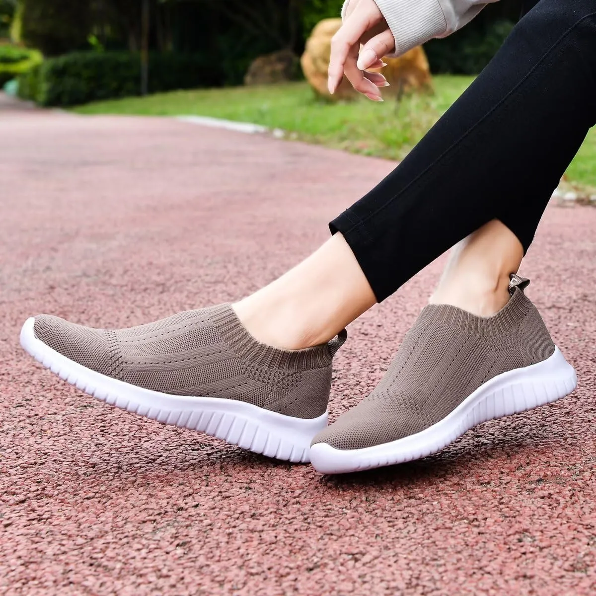 konhill Women's Slip On Sneakers Non Slip Walking Shoes Breathable Mesh Work Casual Lightweight Tennis Workout Shoes