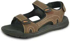 KOZI Men Classic Casual Sandal River Sandal SPORTSMAN Open Toe Adjustable Hook-and-Loop Strap Black Coffee Navy