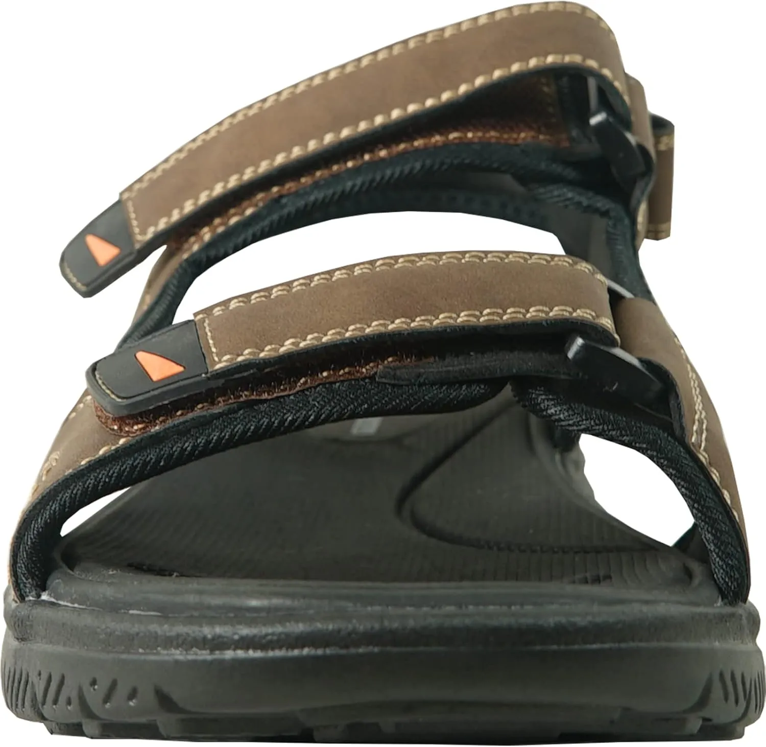 KOZI Men Classic Casual Sandal River Sandal SPORTSMAN Open Toe Adjustable Hook-and-Loop Strap Black Coffee Navy