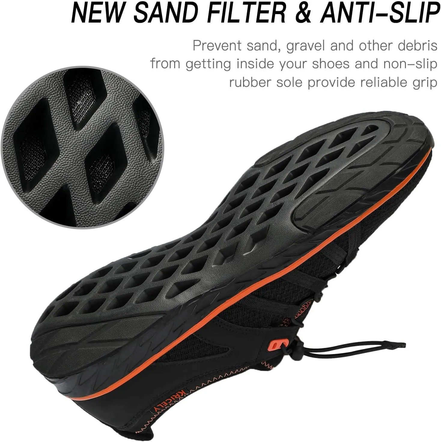 Kricely Water Shoes Men Quick Dry Aqua Shoes Swim Shoes for Men Non-Slip Beach Shoes Outdoor for Surfing