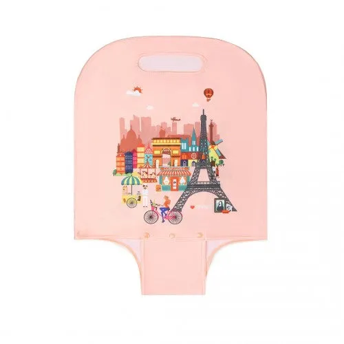L-Cover-3 - Elastic Luggage Cover With Printed Design Small - Pink