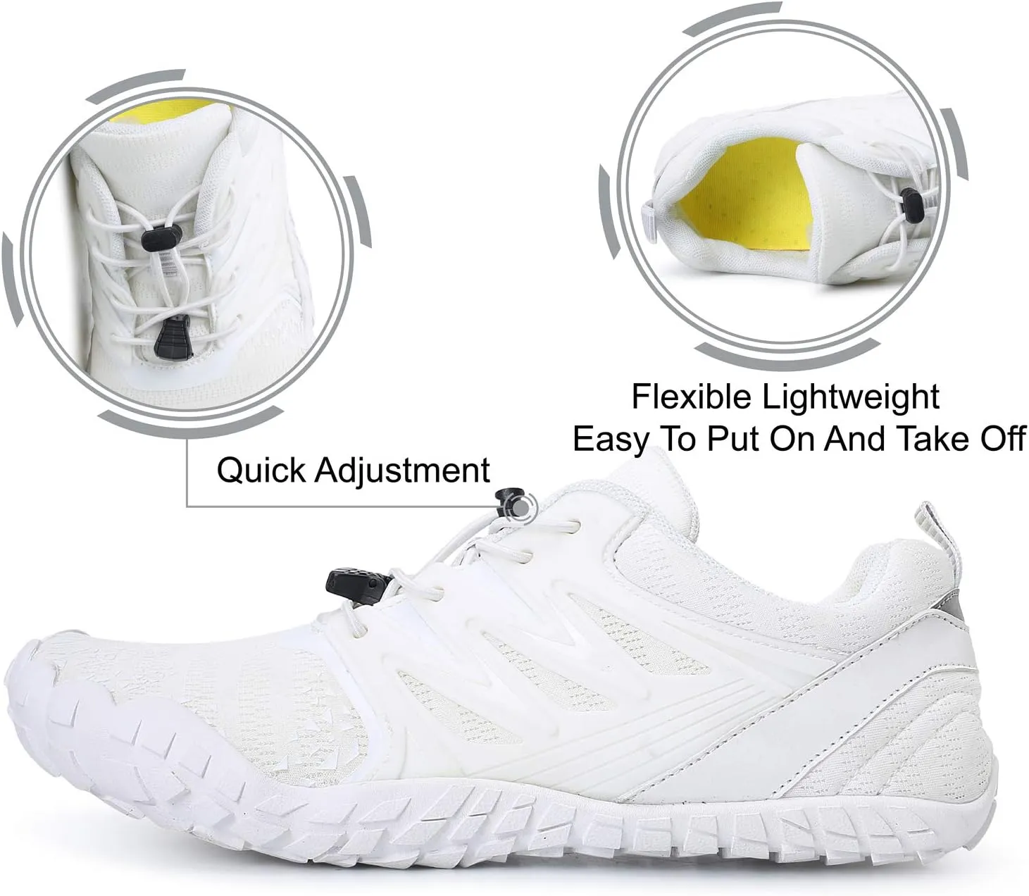 L-RUN Barefoot Water Shoes Women Mens Aqua Sock Athletic Hiking Water Sports Shoes for Swim Beach Pool Sand Diving Walking