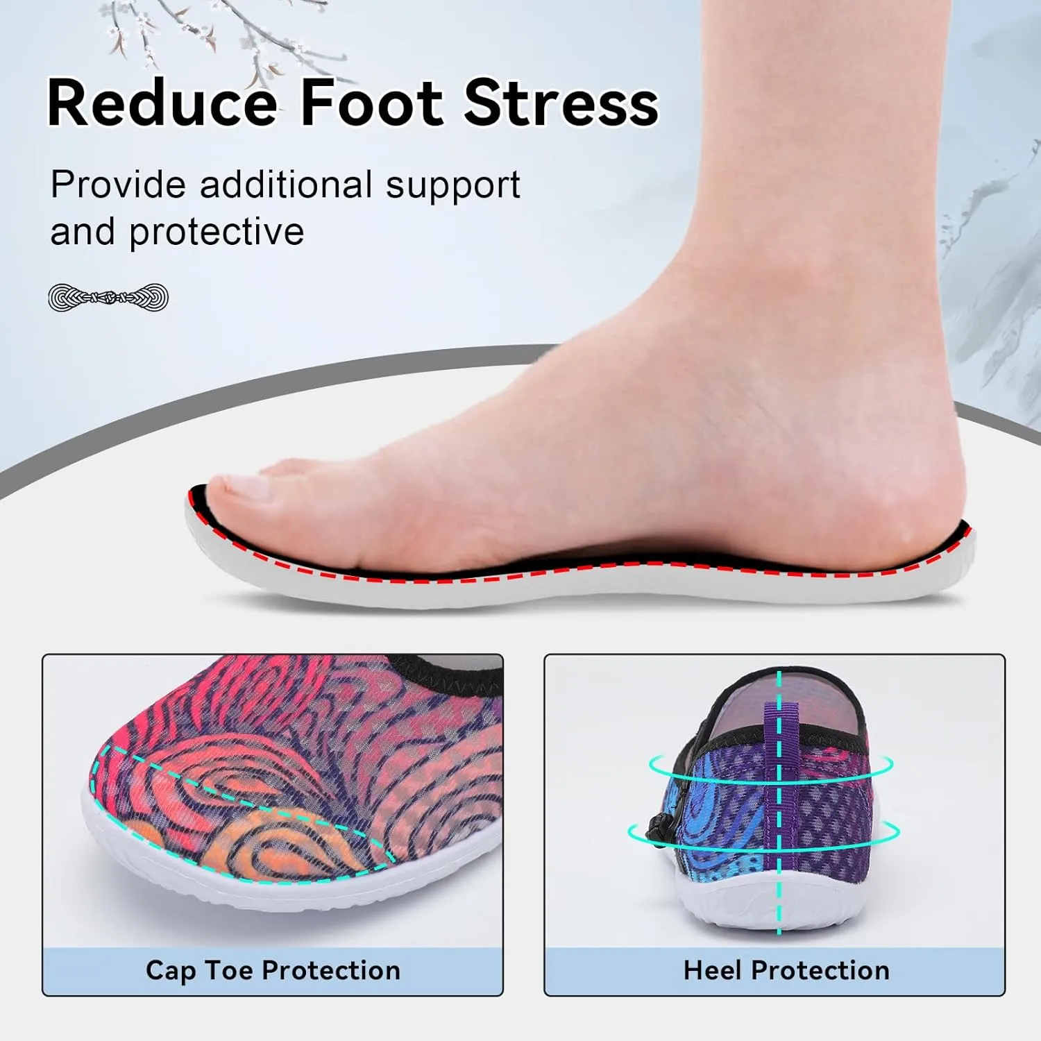 L-RUN Womens Mens Water Shoes Barefoot Aqua Socks Quick-Dry Non Slip Shoes for Beach Swim Pool River Boating Surf Yoga
