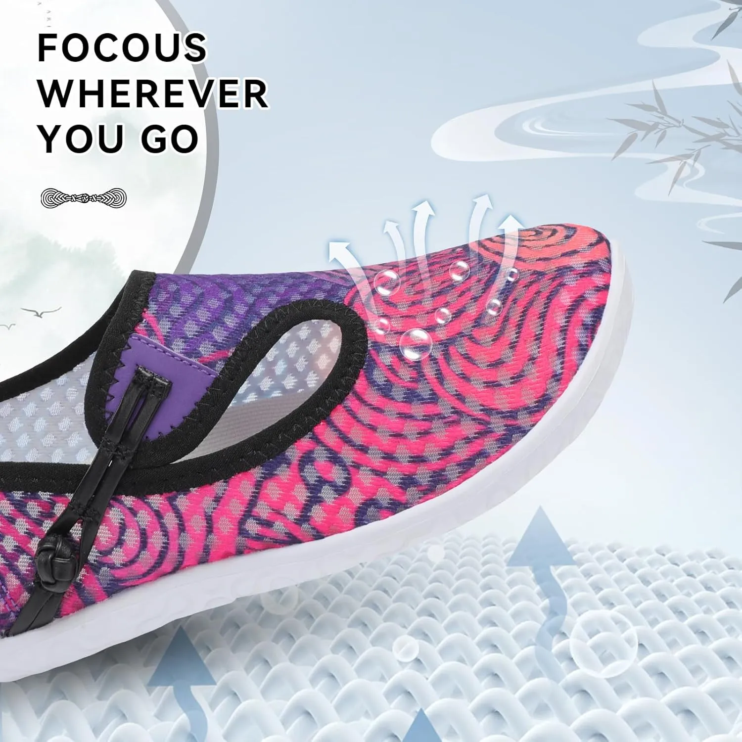 L-RUN Womens Mens Water Shoes Barefoot Aqua Socks Quick-Dry Non Slip Shoes for Beach Swim Pool River Boating Surf Yoga