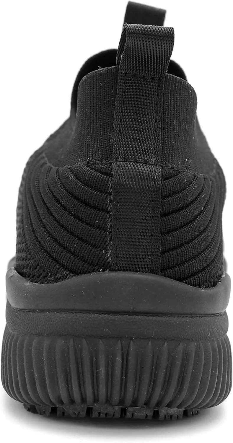 Laforst Jewel Womens Synthetic Mesh Upper Lace Up Nonslip Server Waitress Slip On Sneaker Free Socks