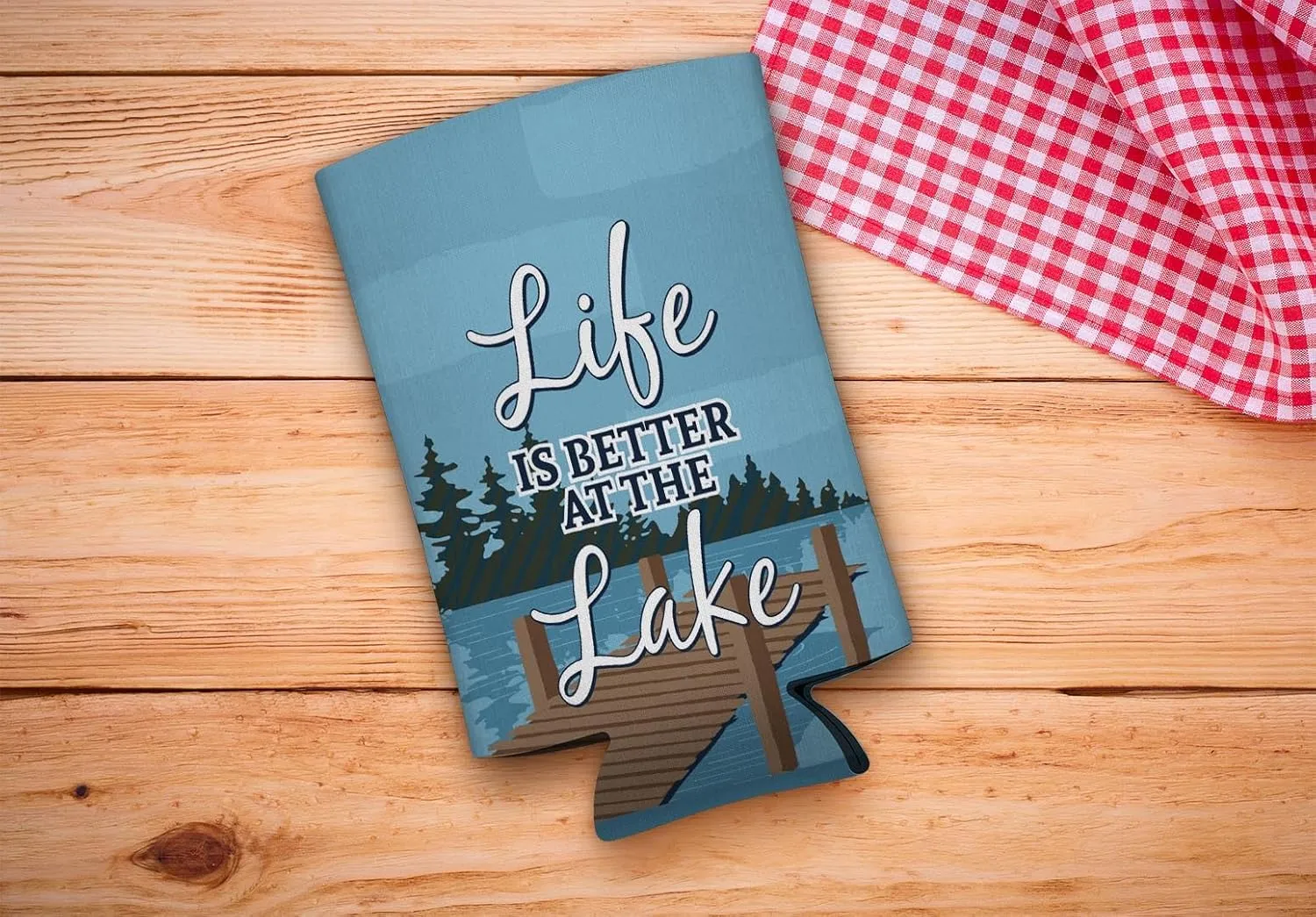 Lake Theme Decor Life is Better at the Lake 6-Pack Ultra Slim Can Drink Sleeves