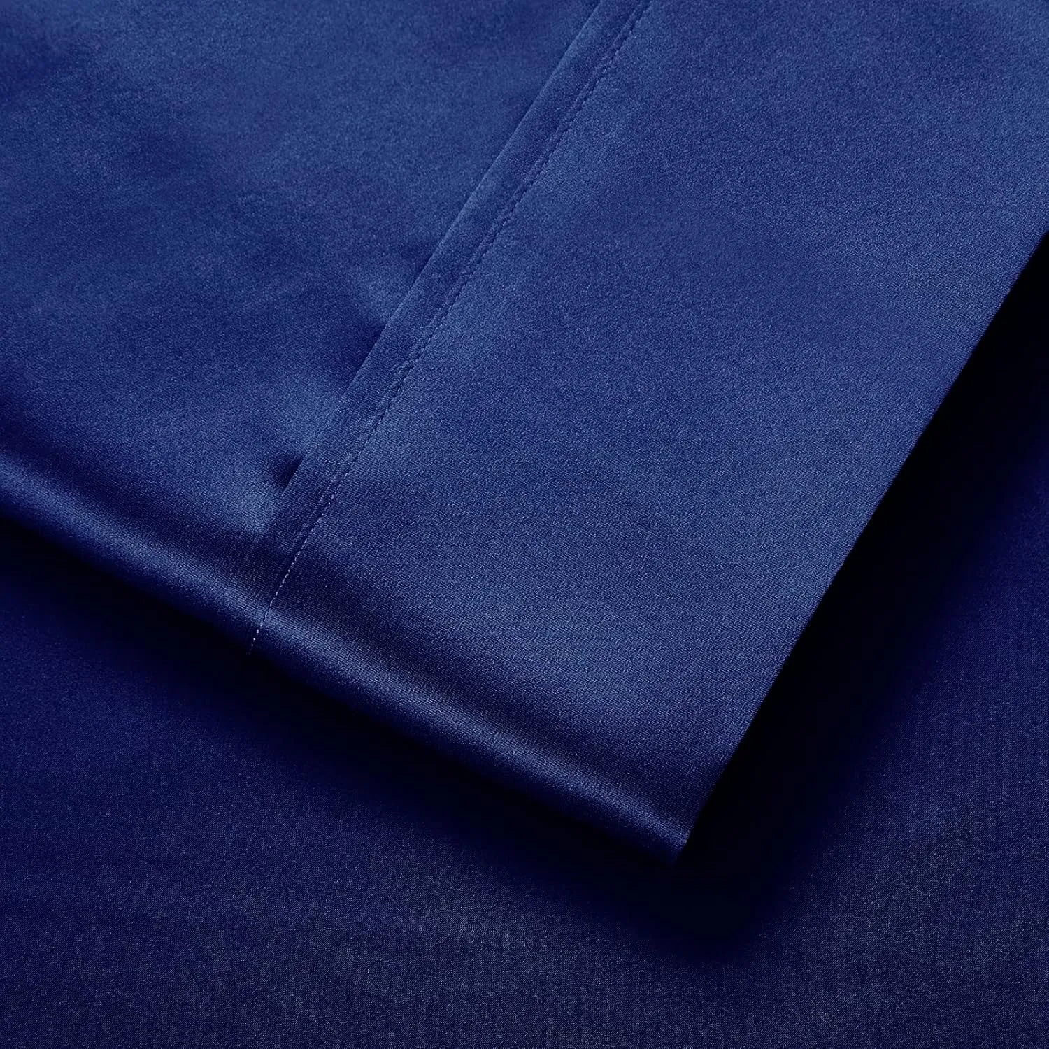 Lanest Housing Silk Satin Sheets, 6-Pieces King Size Satin Bed Sheet Set with Deep Pockets, Cooling and Soft Sheets King - Navy Blue