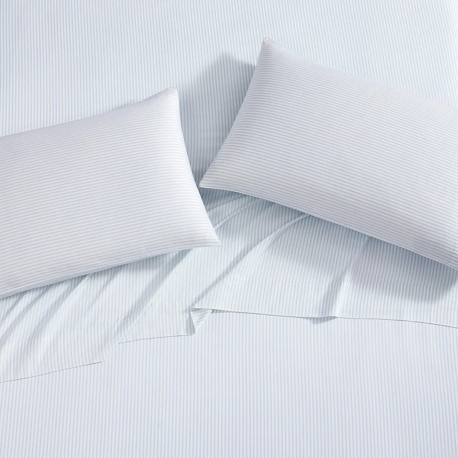 Laura Ashley Home - Queen Sheets, Soft Sateen Cotton Bedding Set - Sleek, Smooth, & Breathable Home Decor, Ramona Blue