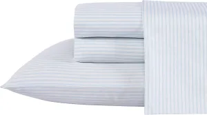 Laura Ashley Home - Queen Sheets, Soft Sateen Cotton Bedding Set - Sleek, Smooth, & Breathable Home Decor, Ramona Blue