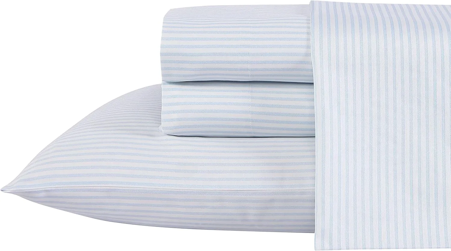 Laura Ashley Home - Queen Sheets, Soft Sateen Cotton Bedding Set - Sleek, Smooth, & Breathable Home Decor, Ramona Blue