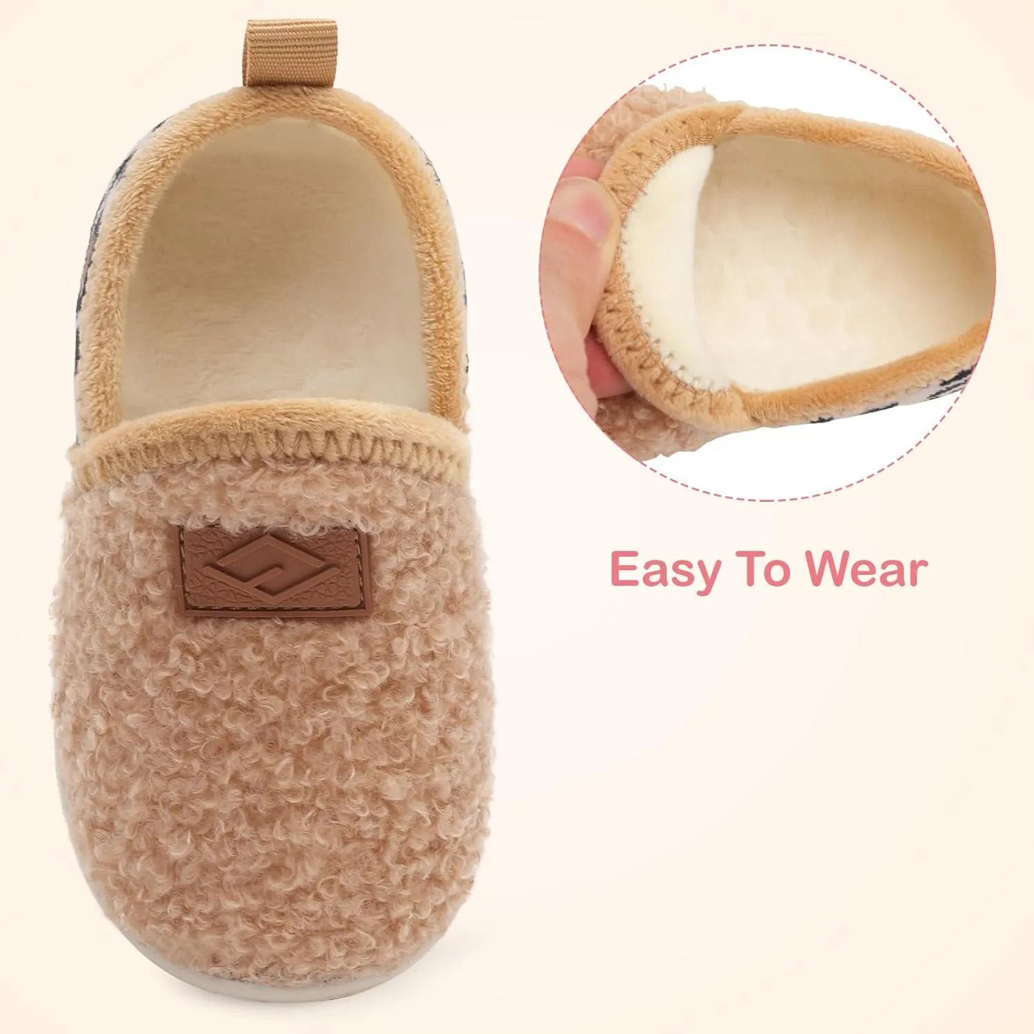 Lefflow Toddler Slippers Boys Girls House Shoes Slip on Baby Sock Shoes Lightweight Outdoor Walking Shoes