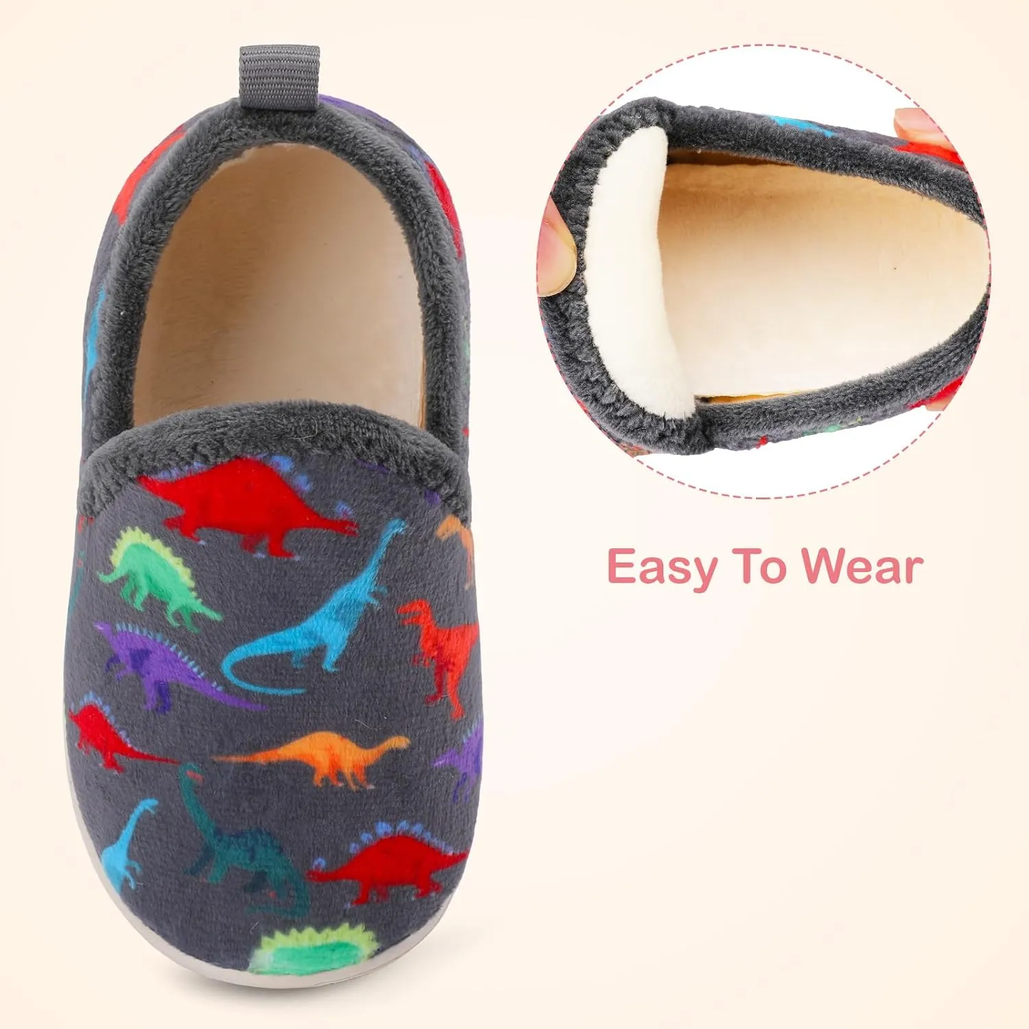 Lefflow Toddler Slippers Boys Girls House Shoes Slip on Baby Sock Shoes Lightweight Outdoor Walking Shoes