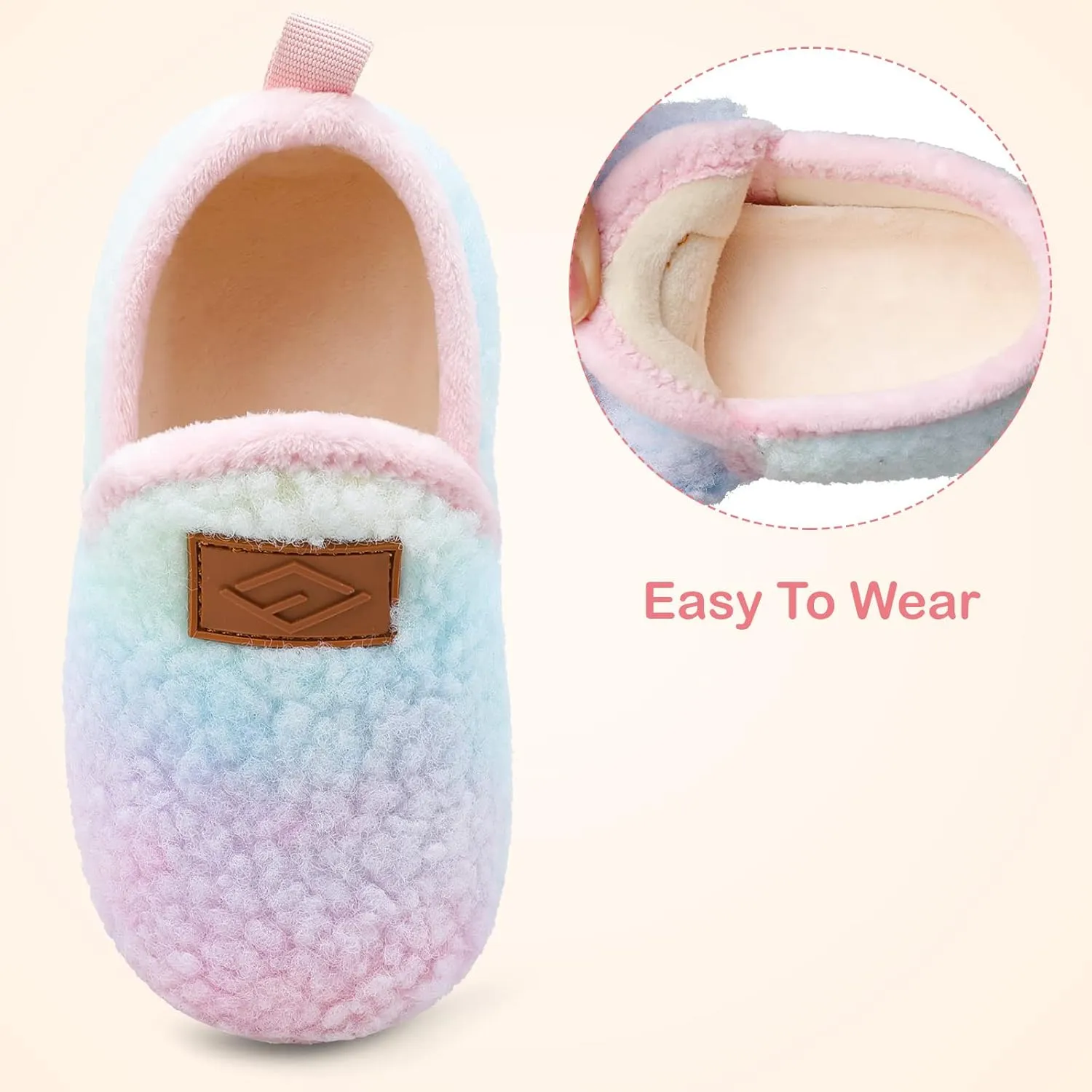 Lefflow Toddler Slippers Boys Girls House Shoes Slip on Baby Sock Shoes Lightweight Outdoor Walking Shoes
