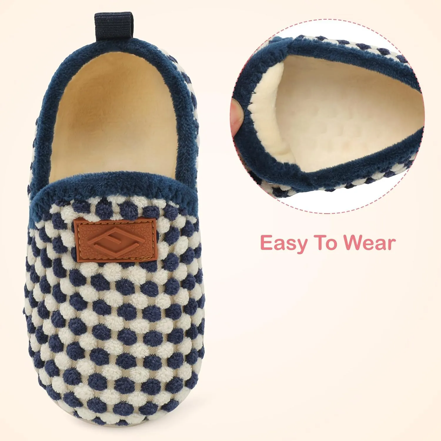 Lefflow Toddler Slippers Boys Girls House Shoes Slip on Baby Sock Shoes Lightweight Outdoor Walking Shoes