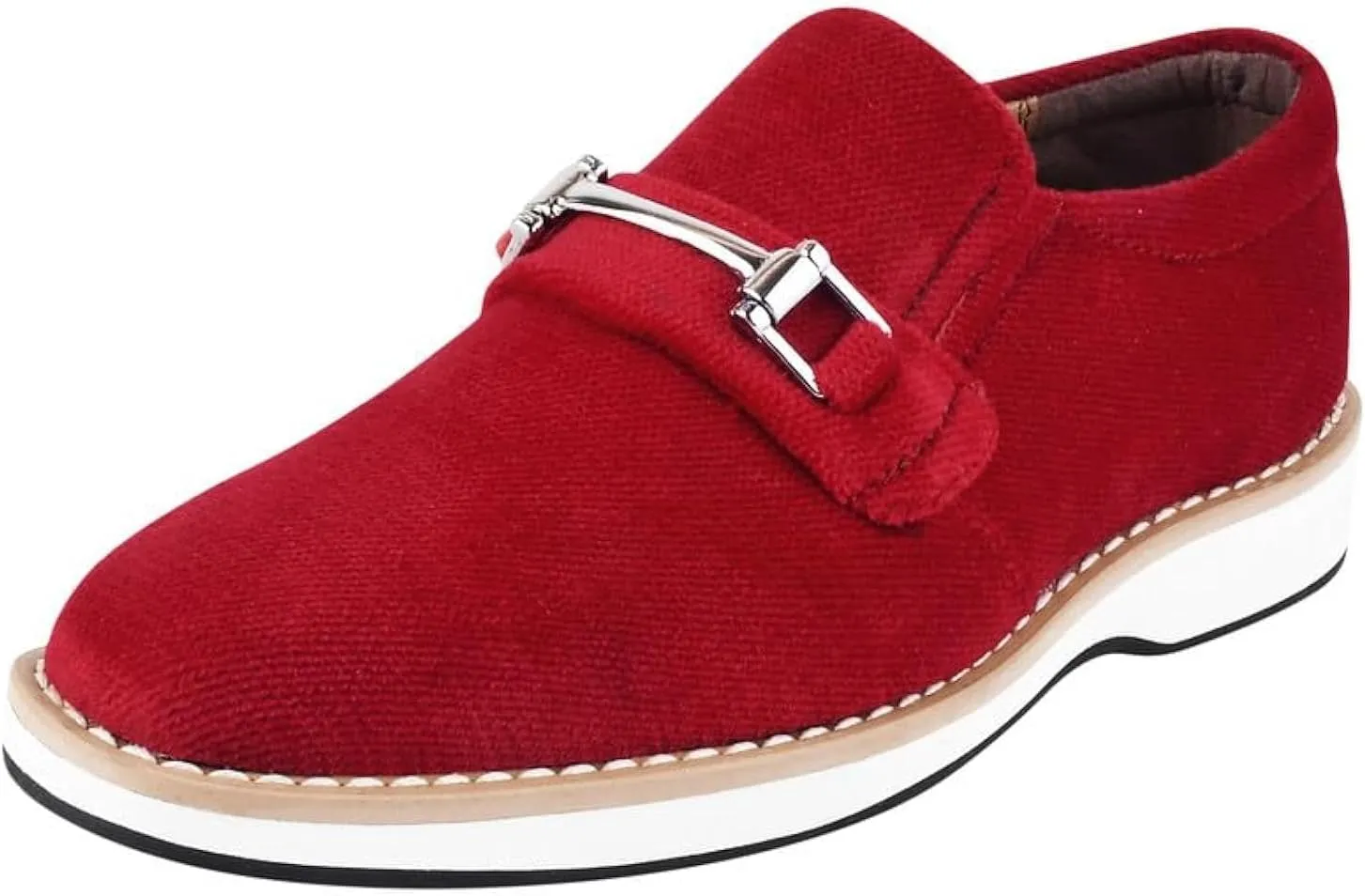 LIBERTYZENO Boys Velvet Kids Buckle Slip On Dress Loafer Shoes for Prom Graduation
