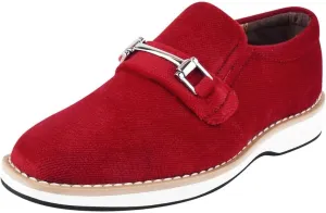 LIBERTYZENO Boys Velvet Kids Buckle Slip On Dress Loafer Shoes for Prom Graduation