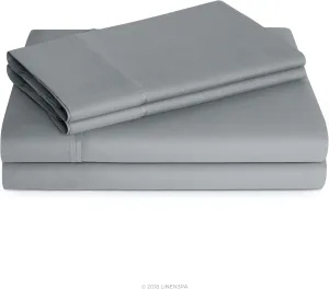 Linenspa 600 Thread Count Ultra Soft, Deep Pocket Cotton Blend Sheet Set - Twin - Stone