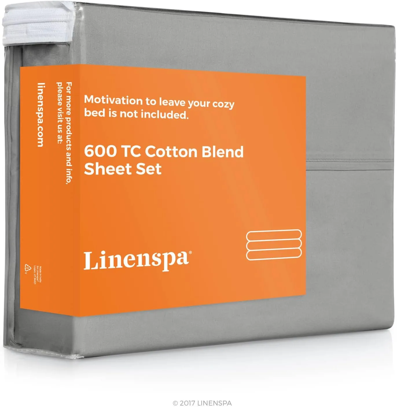 Linenspa 600 Thread Count Ultra Soft, Deep Pocket Cotton Blend Sheet Set - Twin - Stone