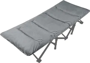 LITA XL Cot Pads for Camping, Soft Comfortable Cotton Thick Sleeping Cot Mattress Pad 72"x26", Grey and Navy Blue (Only Pad)