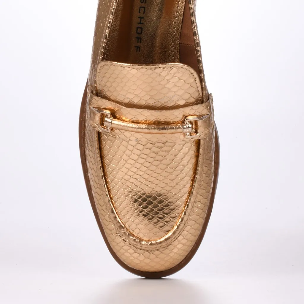 Loafer Couro Metalizado