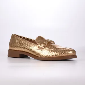Loafer Couro Metalizado