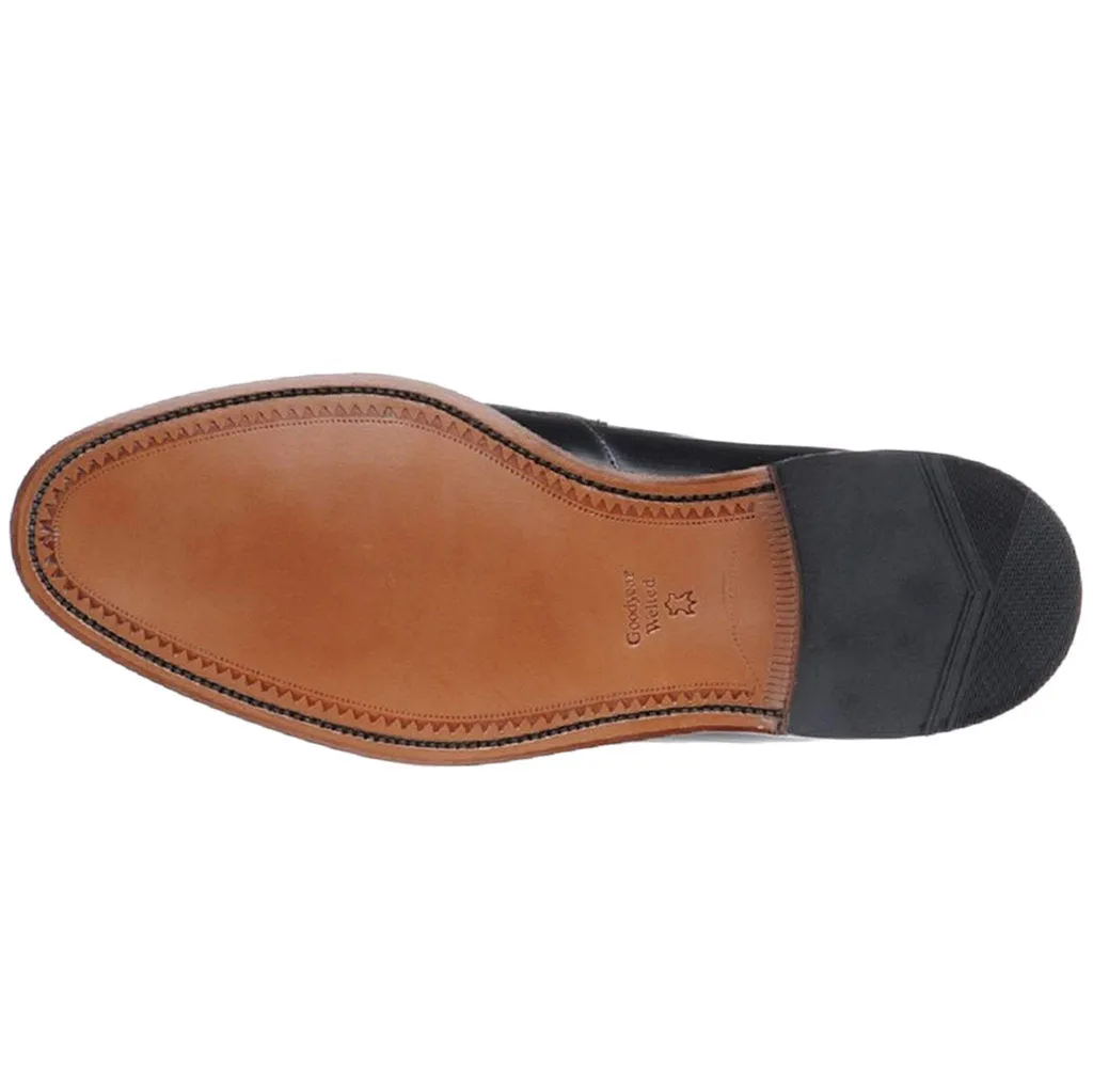 Loake 256 Polished Leather Men's Saddle Slip-on Loafer Shoes