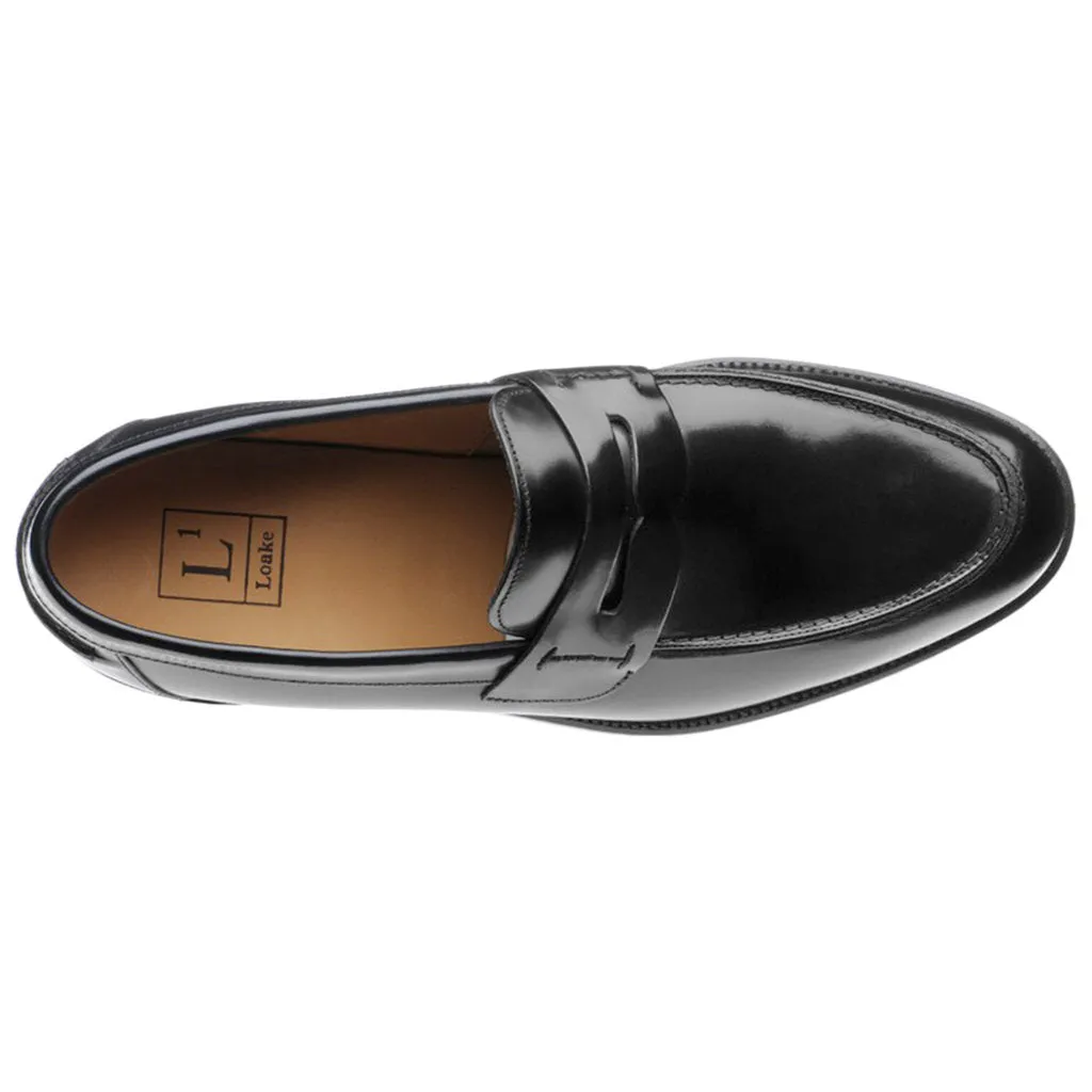 Loake 256 Polished Leather Men's Saddle Slip-on Loafer Shoes
