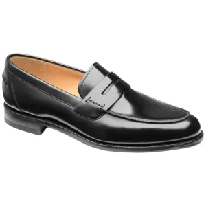 Loake 256 Polished Leather Men's Saddle Slip-on Loafer Shoes