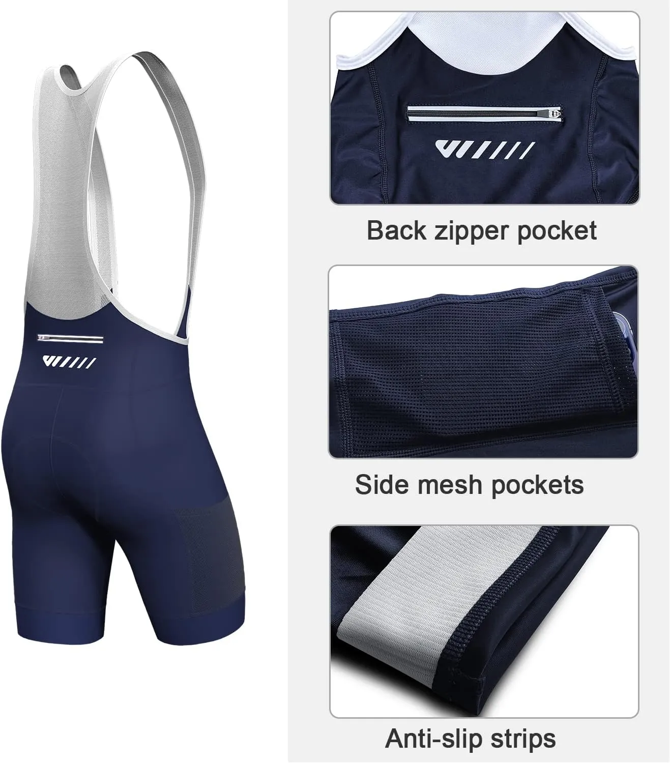 Logas Cycling Bib Shorts Men Cycling Shorts with Shoulder Straps Bike Biking Bibs with 4D Padding Breathable Quick-Dry