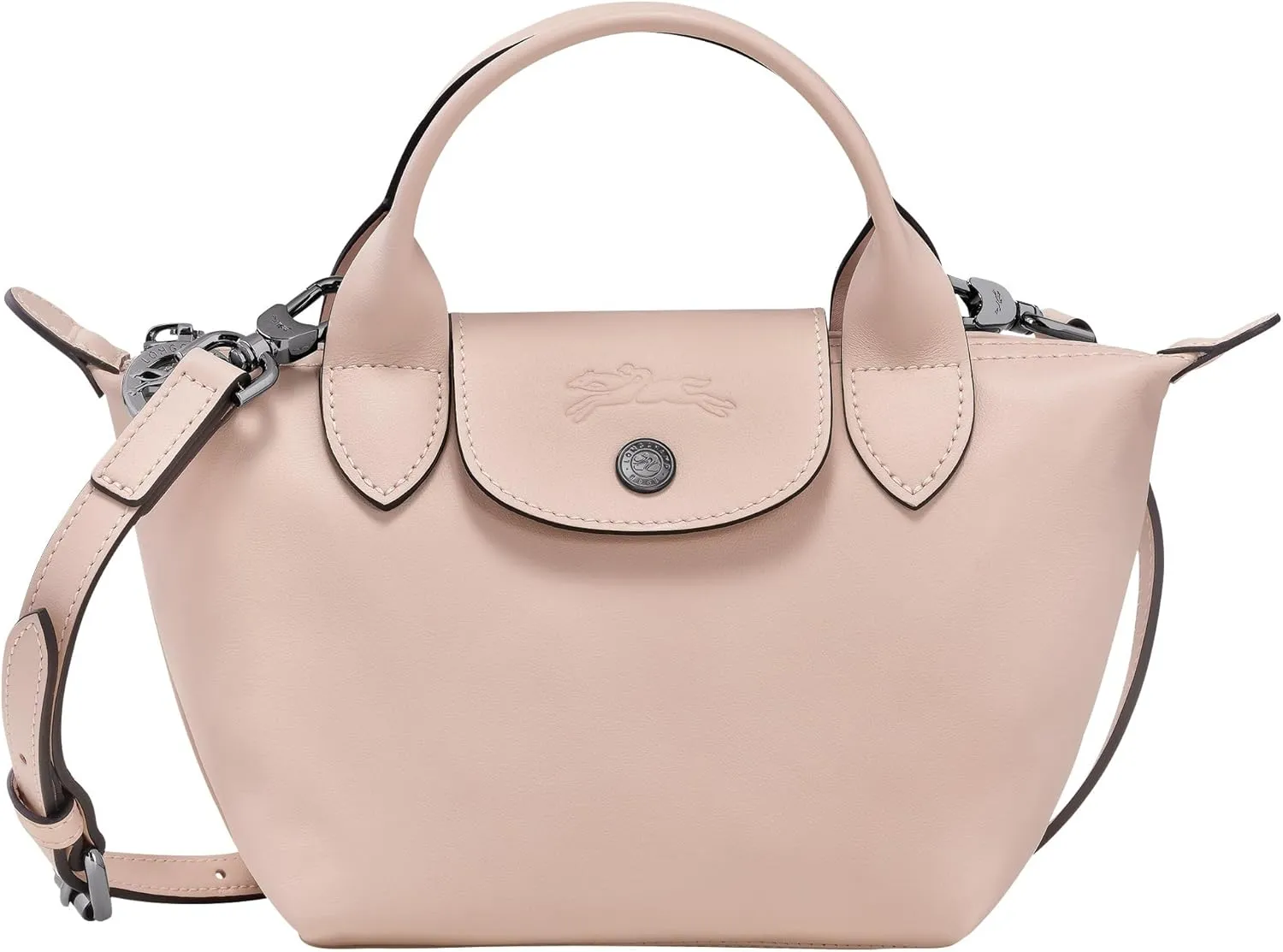 Longchamp 'Le Pliage X-Small Xtra Leather Top Handle Tote Shoulder Bag, Nude