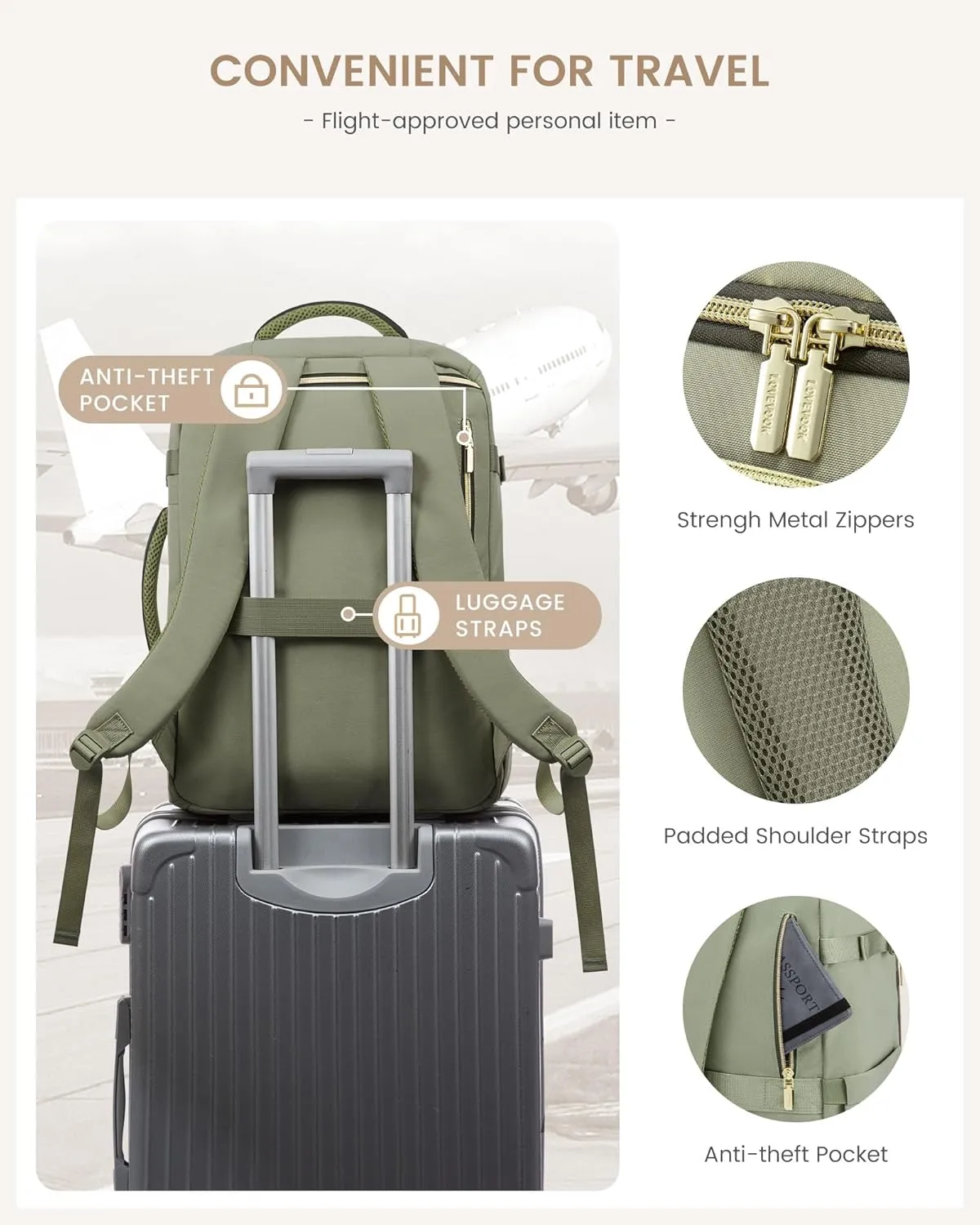 LOVEVOOK Large Travel Backpack for Women, 40L TSA Approved Backpack with 3 Packing Cubes, Personal Item Bag Fits 17" Laptop, Water-resistant Travel Carry On Bag for Women