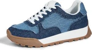 LUCKY STEP Women's Platform Canvas Sneaker Casual Lace-up Stylish Tennis Running Retro Classic Trainers Walking Fashion Sneakers