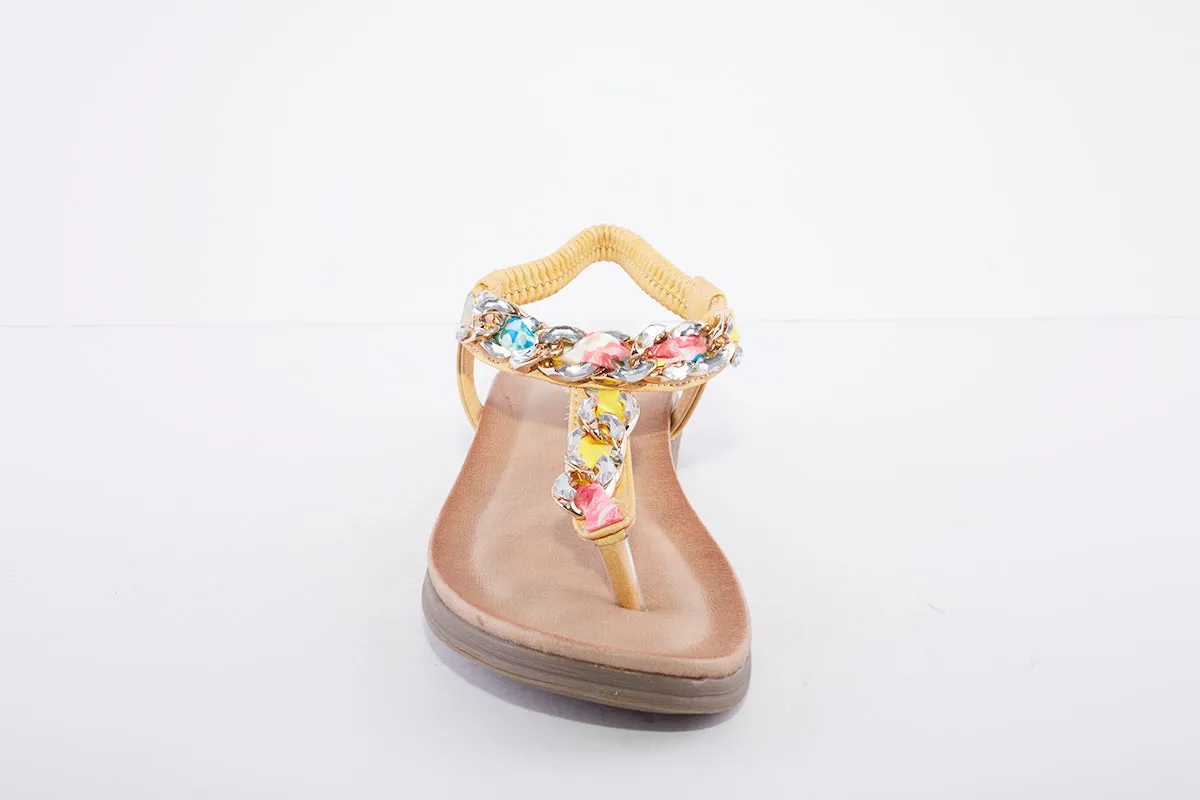 LUNAR - JLH272 Majorca III Toe Post Sandal Yellow