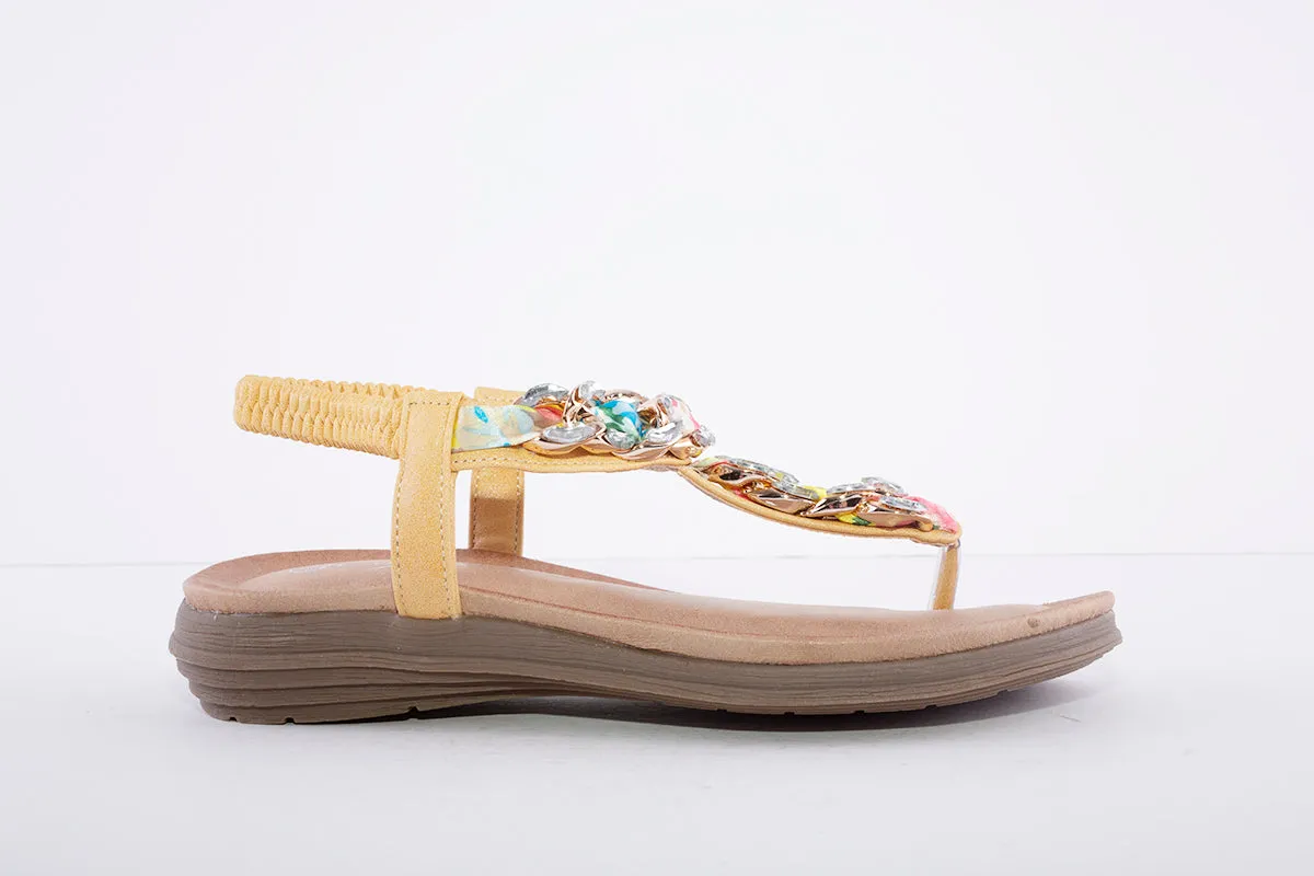 LUNAR - JLH272 Majorca III Toe Post Sandal Yellow