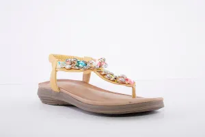 LUNAR - JLH272 Majorca III Toe Post Sandal Yellow